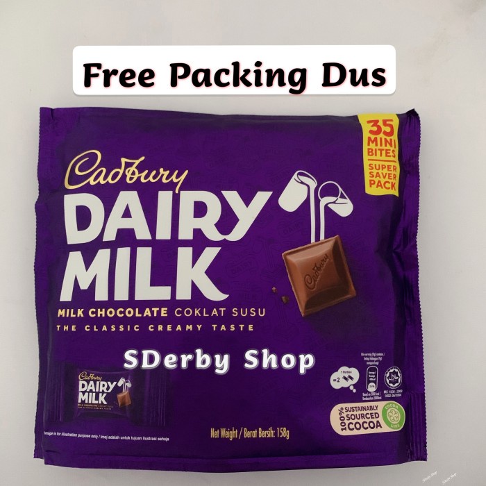 

CADBURY DAIRY MILK CHOCOLATE COKLAT SUSU MALAYSIA 35 MINI BITES