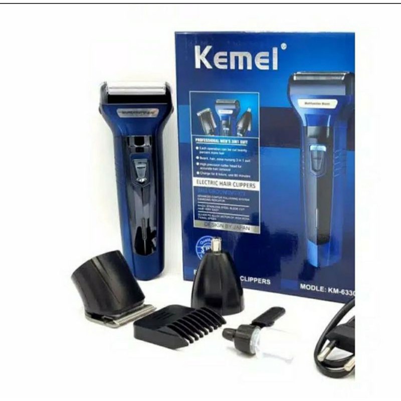 ALAT CUKUR KEMEI 3 IN 1 PORTABLE  ALAT CUKUR HIDUNG KOMPLIT KEMEI6330