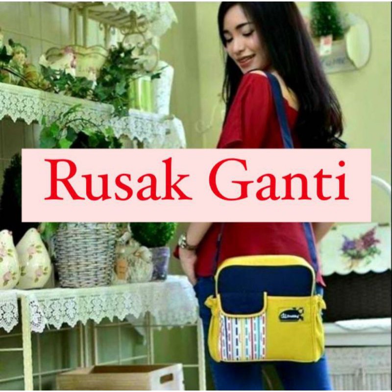 Tas kecil Snobby TPT 1672 / snobby baby saku kerut line series / tas travelling bayi diaperbagi