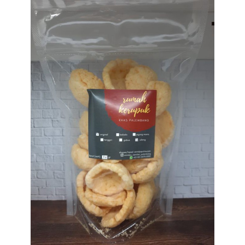 

Kerupuk mangkok Udang, Khas Palembang, berat 160gram