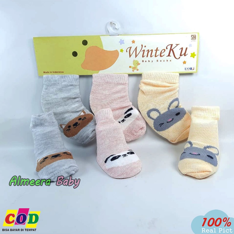 3 Pasang Kaos Kaki Bayi 3 in 1 Usia 3-12 Bulan Kualitas Premium