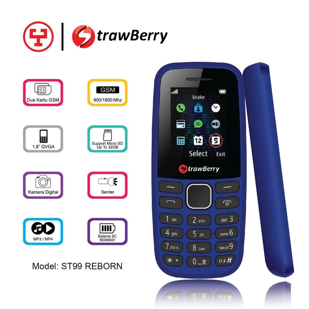 Strawberry ST99 BOMB Reborn Candybar HP Murah Banget Asli HP Jadul Termurah HP Terbaru 2021-1
