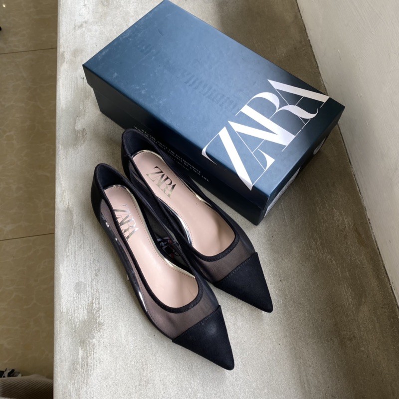 ZR SHOES : MESH BLACK FLATSHOES