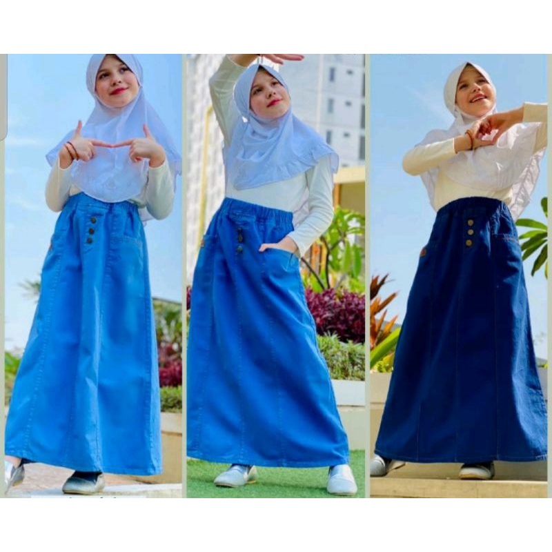 Rok Jeans Sora Premium Anak Usia 4-10 Tahun