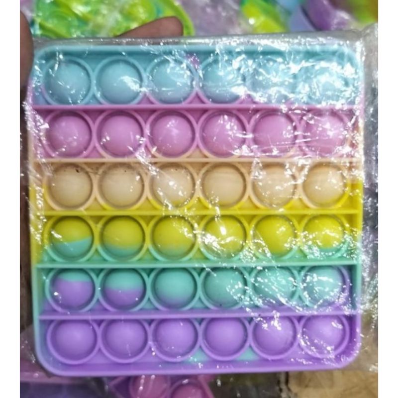 (FREEKELERENG) (JUMBO) POP IT UNICORN 20CM JUMBO POP IT BESAR UNICORN-Kotak pastel