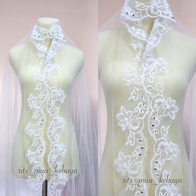 Slayer pengantin payet / kerudung pengantin