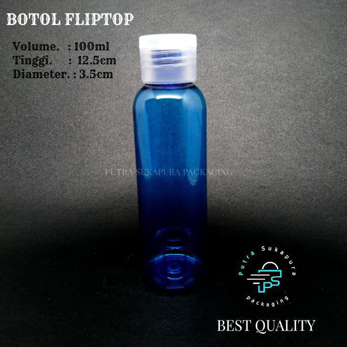 Nosatuan Botol Fliptop 100 Ml Biru Tua Tutup Natural Shopee Indonesia