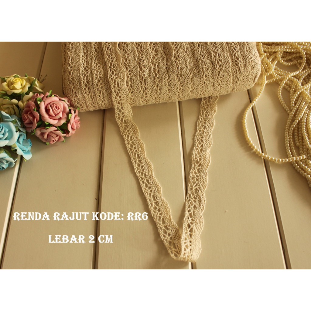 Renda Rajut 2 cm motif kipas RR6 Shopee Indonesia Renda Rajut 2 cm motif kipas RR6 Shopee Indonesia