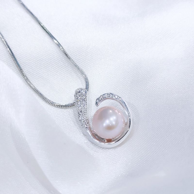 kalung lapis emas mutiara air tawar asli lombok bersertifikat Kalung pesta Kalung liontin mutiara Pe