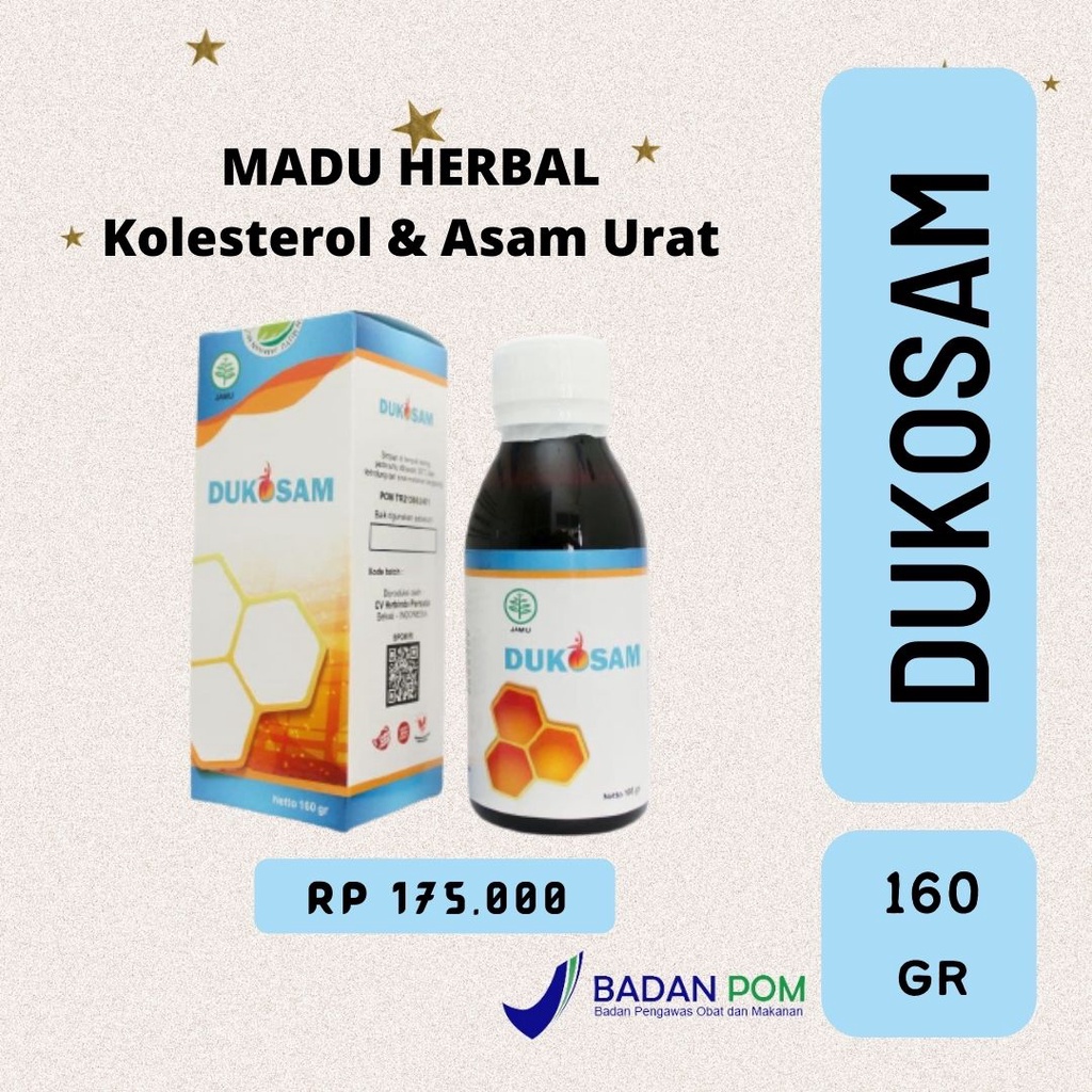 

DUKOSAM - Madu Herbal Untuk penurun klesterol Rematik Asam Urat asam urat dan kolesterol rematik Pegal Linu Punggung Pegal Pundak Pegal Pegal Leher