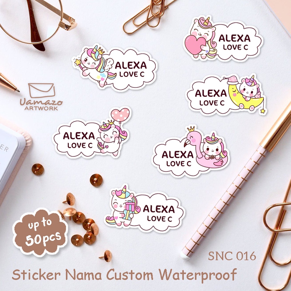 

Sticker Nama Lucu / Sticker Custom / Sticker Waterproof / Label Nama / Sticker / up to 60 Pcs