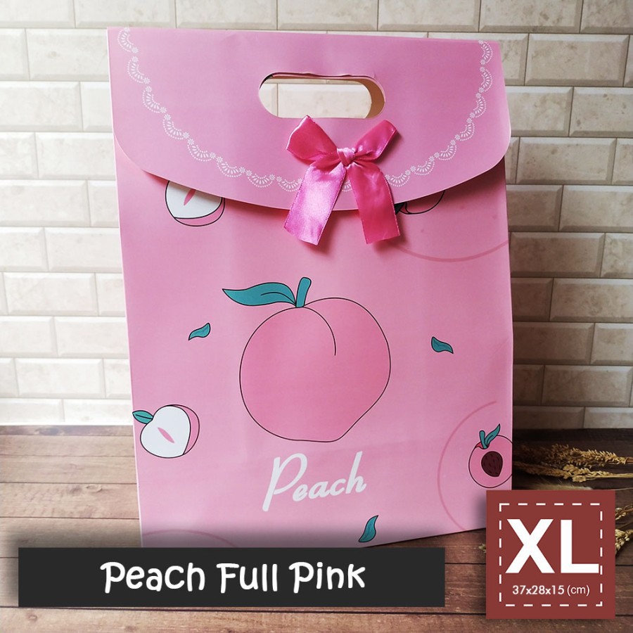 

Paper Bag Motif Ukuran XL / Tas Kertas Kado - PEACH & JERUK