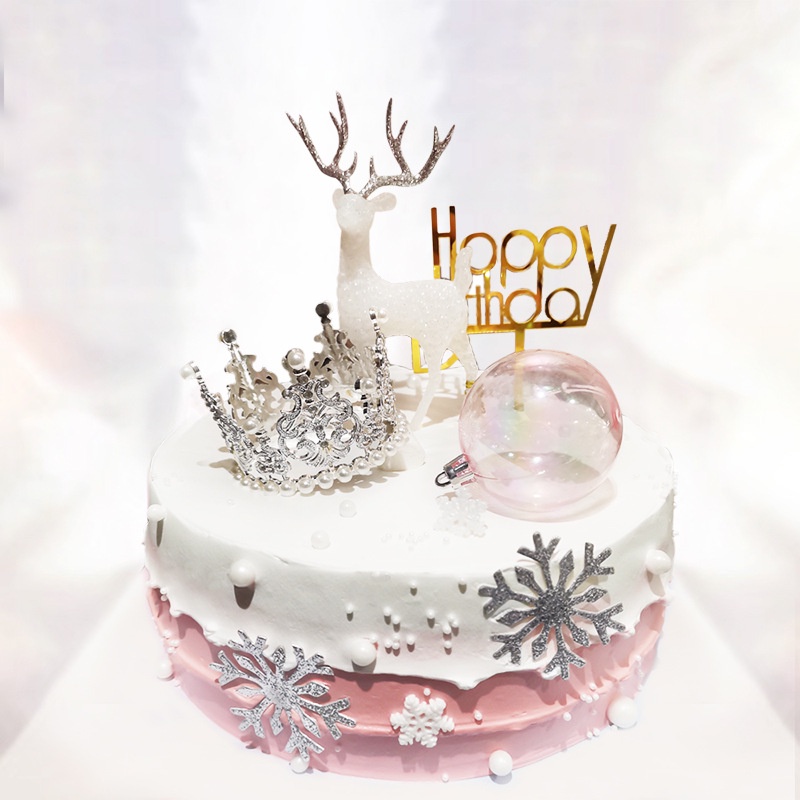 Hot Sale/Dekorasi Rusa Kristal Imitasi Natal/Hiasan Kue Anak Rusa Salju Putih/Merry Christmas Elk Cake Decor Home Untuk Home Festival Party Wedding Masa Kini