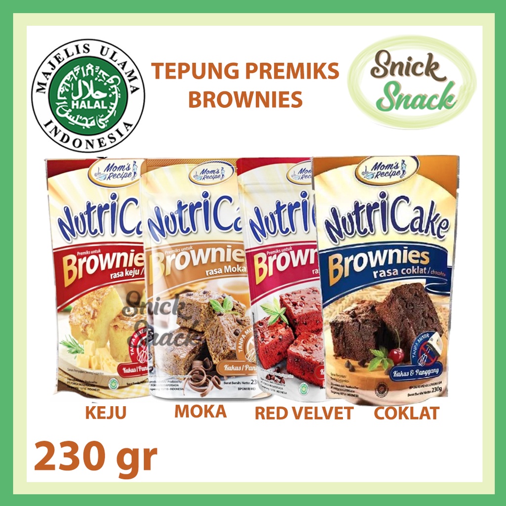 

Nutricake Brownies Coklat Keju Moka Red Velvet 230 gr Tepung Premiks Kue Bronis