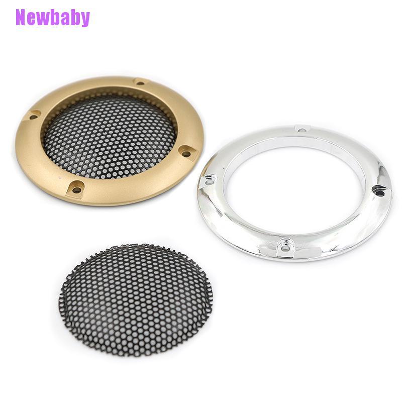 (Newbaby) 2pcs / Set cover speaker Audio 2 &quot;Bahan mesh metal Bentuk Bulat Untuk Dekorasi