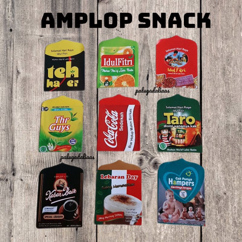 Amplop Lebaran motif snack