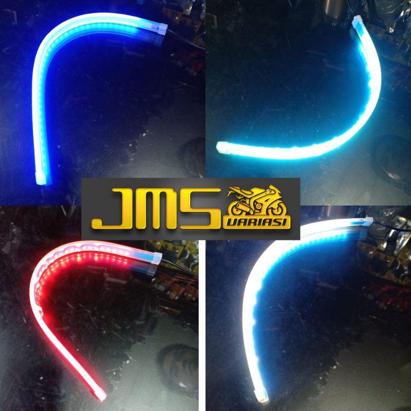 lampu alis led plus sen running 30 cm slim biru merah putih ice blue sen kuning aerox nmax vario beat pcx