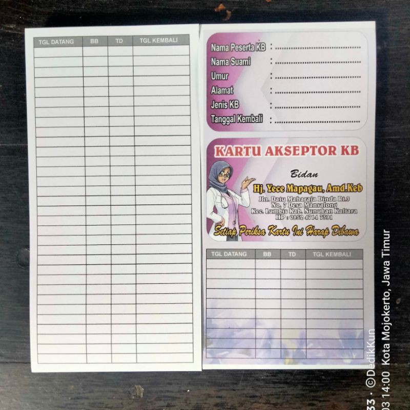 

Kartu Akseptor KB Lipat 3