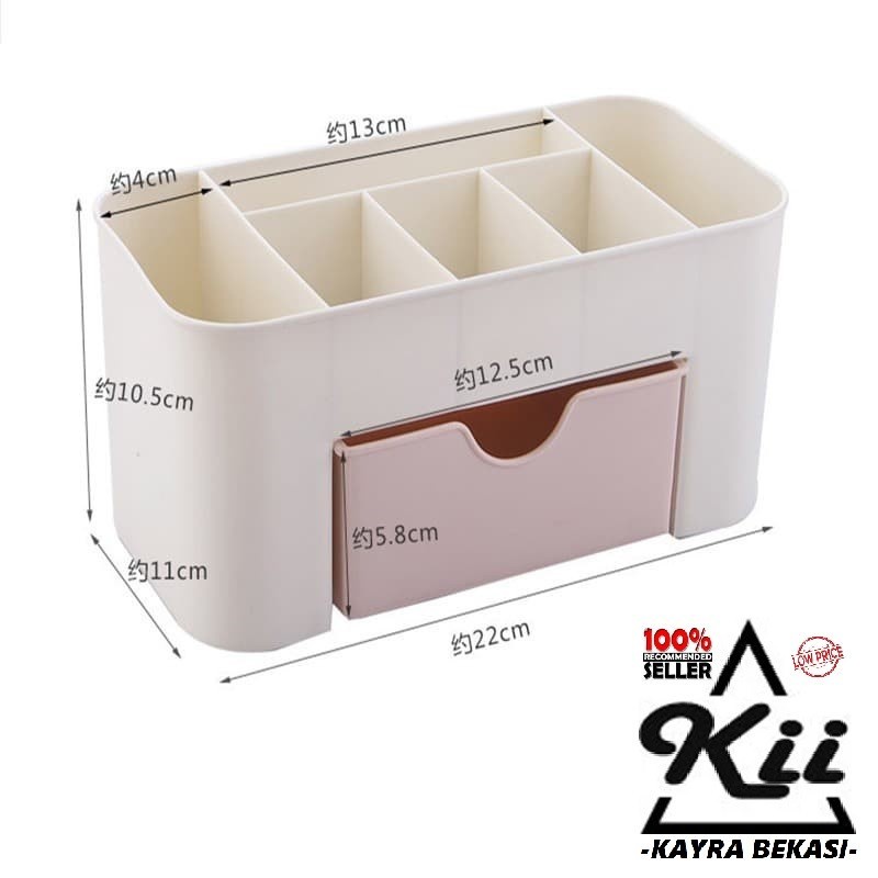 Rak Kosmetik ATK - Box Laci Organizer Multifungsi - Box 6 Slot 1 Laci