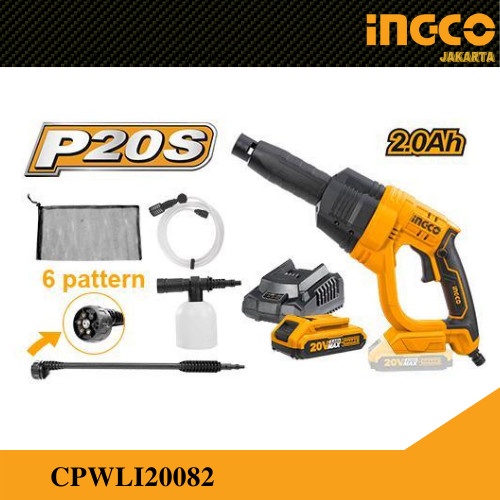 Jet Cleaner Cordless 20V (25Bar) Cuci Steam Mobil INGCO CPWLI20082