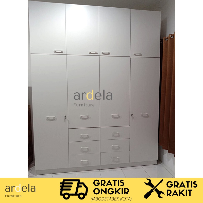 Jual Lemari Pakaian Jumbo Ukuran Besar Dengan Kabinet Diatas Lemari