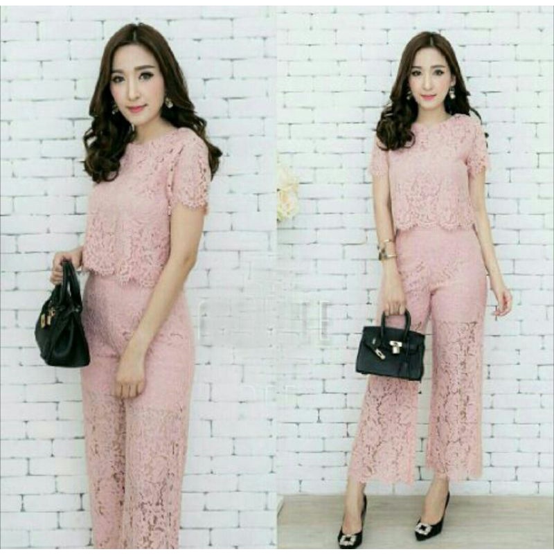 SETELAN BAJU KULOT BRUKAT - BAJU SET CELANA