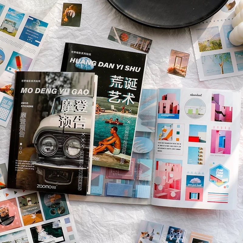 

sticker book scrapbook landscape alam dunia