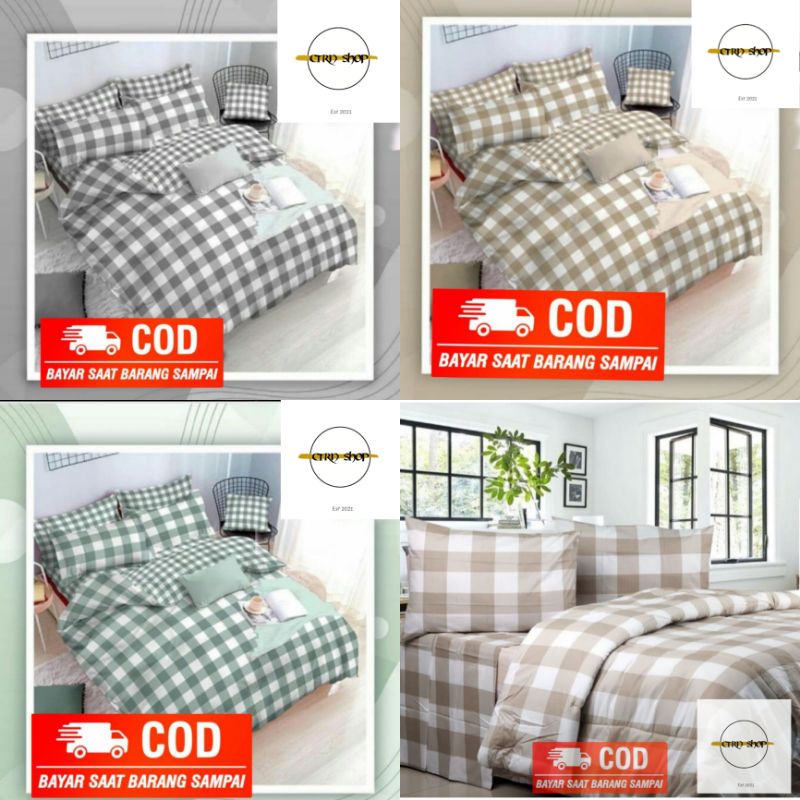 SPREI AESTHETIC, GINGHAM COSTUME TINGGI 30cm UKURAN  90  100  120  140  160  180  200