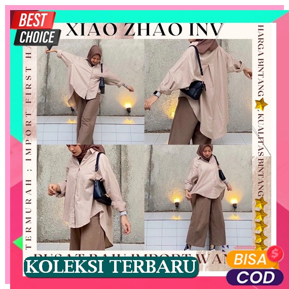 (Cod) Kemeja Wanita Polos Lengan Panjang Oversize Cewek Jumbo Casual Murah Terbaru Kekinian Lengan B