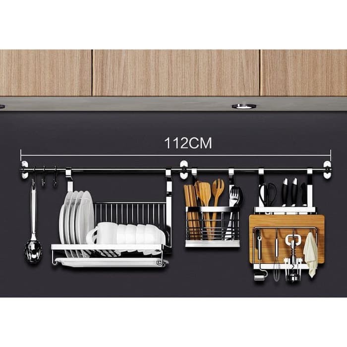 Rak penyimpanan stainless steel gantung A112CM Rak dapur Rak penyimpanan stainless steel gantung A112CM Rak dapur