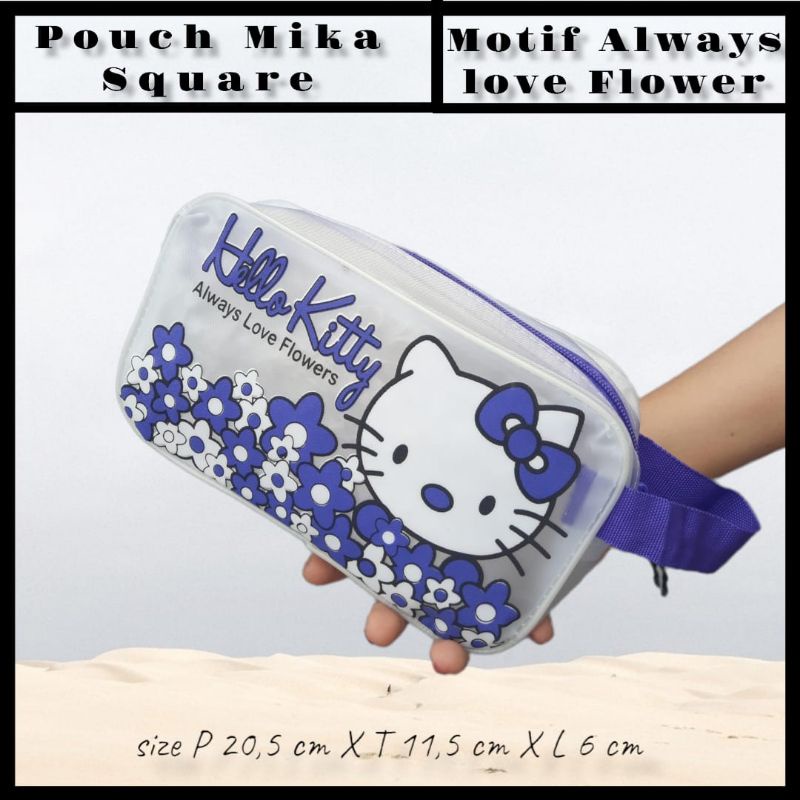 POUCH SQUARE KARAKTER BAHAN MIKA TRANS