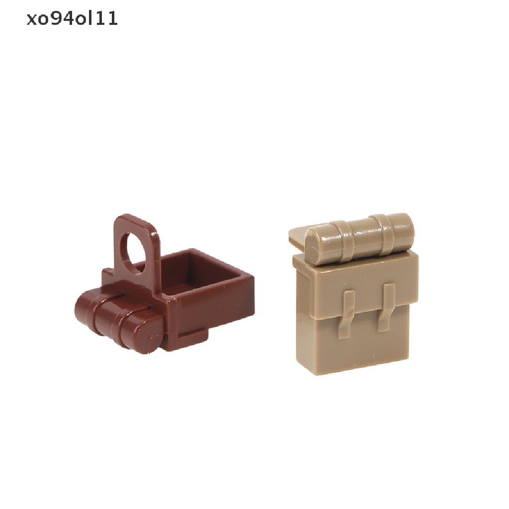 Xo 10PCS WW2 Mainan Balok Bangunsusun Model Lego Bentuk Tas Ransel Militer Untuk Hadiah OL