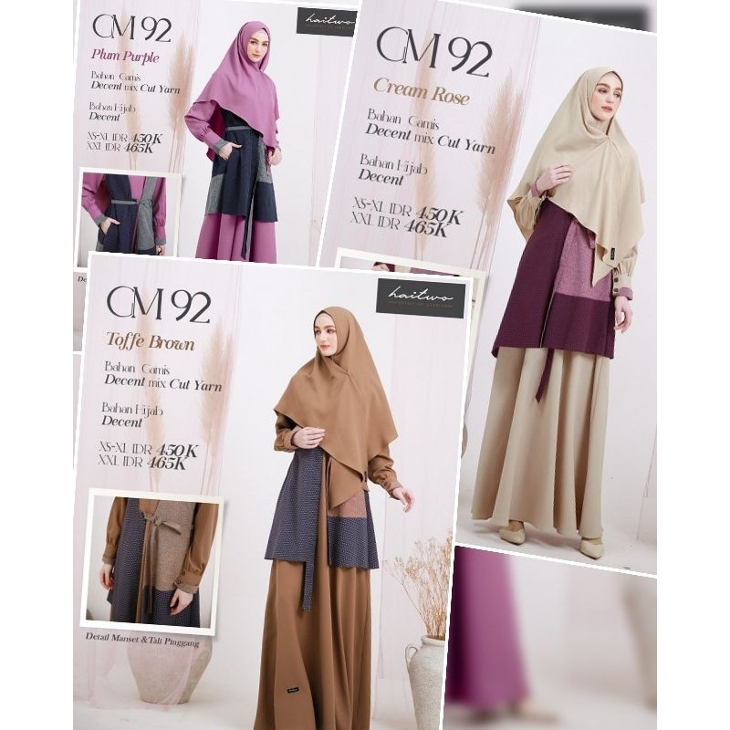 BIsa cod - Gamis HaiTwo Gm 092  Gm 92  Gamis Dewasa  Gamis Syar'i Original Fashion Muslim