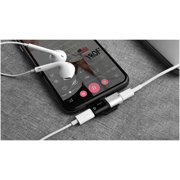 WIWU MINI adapter GAMING IPHONE 2 in 1 DUAL AUDIO ADAPTER support MIC &amp; charging WIWU