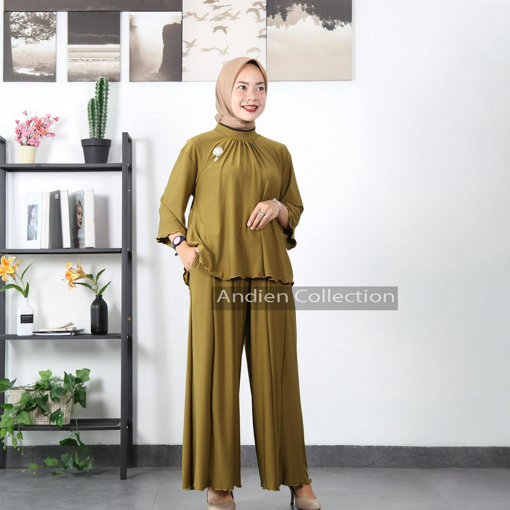 Setelan Wanita Celana kulot+ atsan wanita/ setelan baju dewasa/ baju wanita model terbaru/one set wanita kekinian