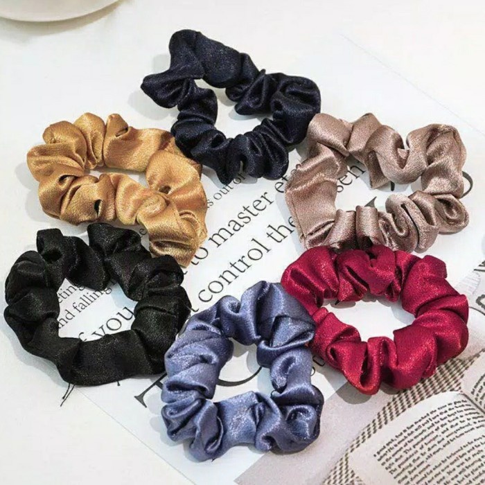 [Ready Stok] Ikat Rambut Sanggul Tudung Ikat Rambut Hijab Kunciran Rambut Elastis Cepol Hijab Korean Fashion Scrunchie Satin Silk