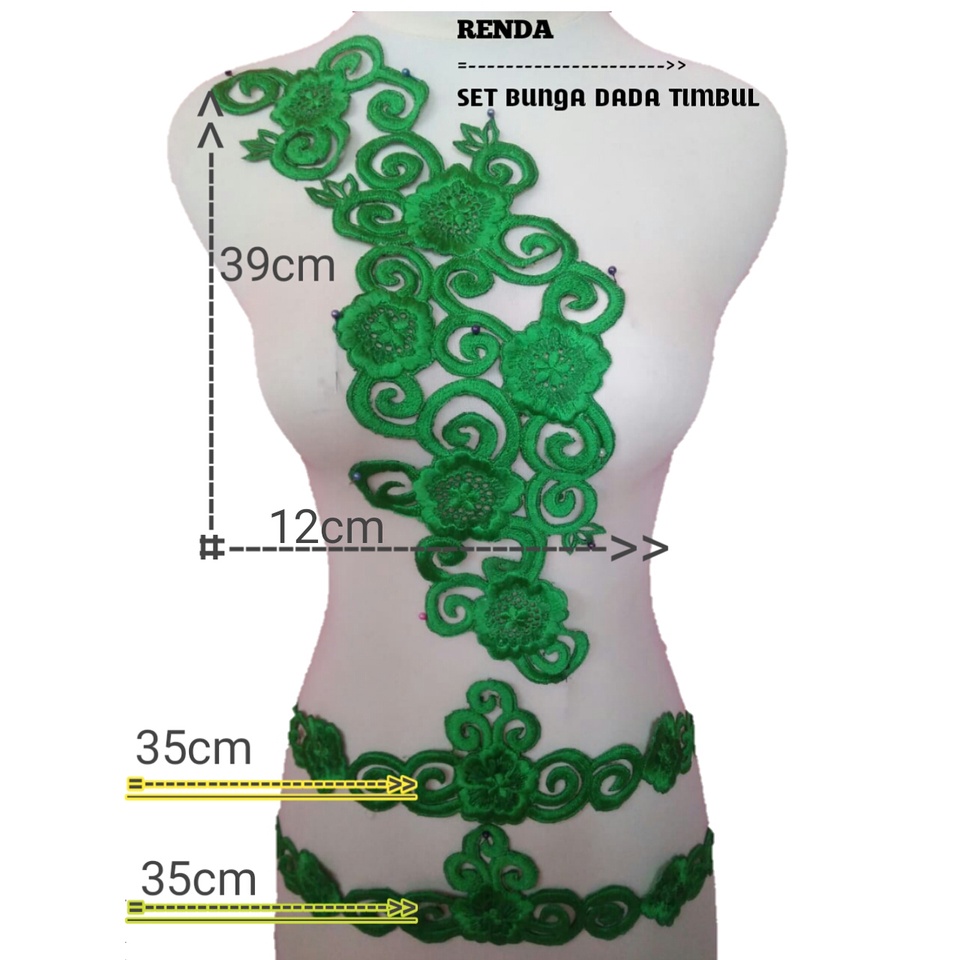 RENDA SET BUNGA DADA TIMBUL