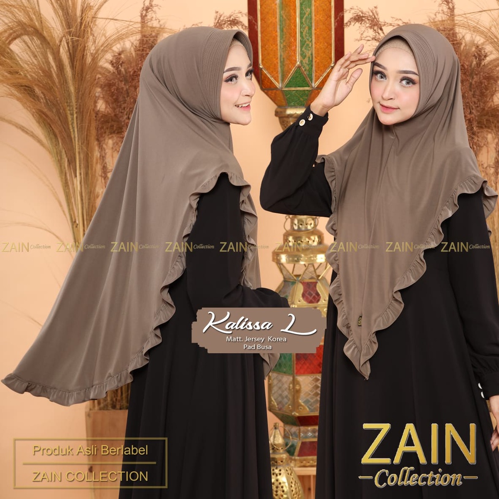 Jilbab Instan Bergo Kalissa L Ori Zain Collection-MOCCA TANAH