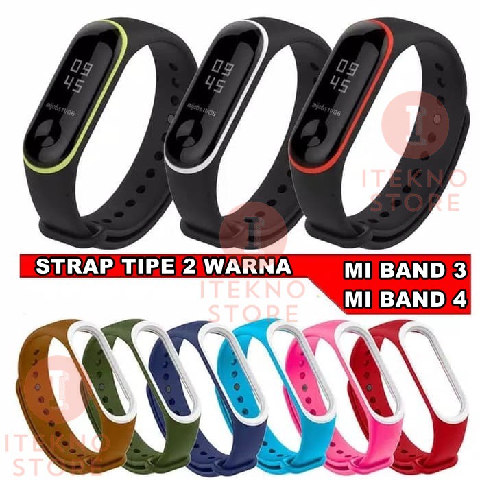 Strap Xiaomi Mi Band 4 Miband 3 Silikon - 2 Warna - Replacement Silicone MiBand 3 / 4