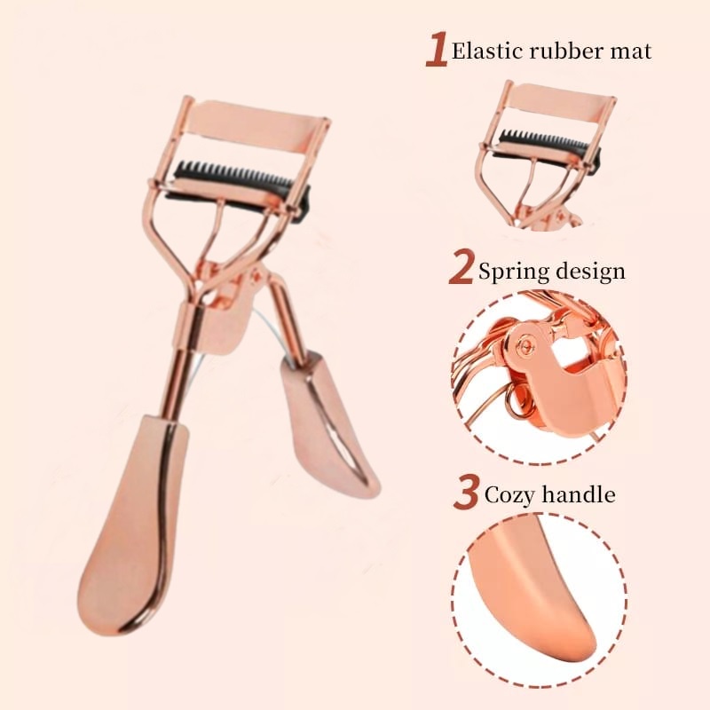 (DENGAN SISIR) Penjepit Bulu Mata ROSEGOLD Sisir Eyelash Curler Alat Kecantikan Pelentik Bulu Mata PREMIUM F677