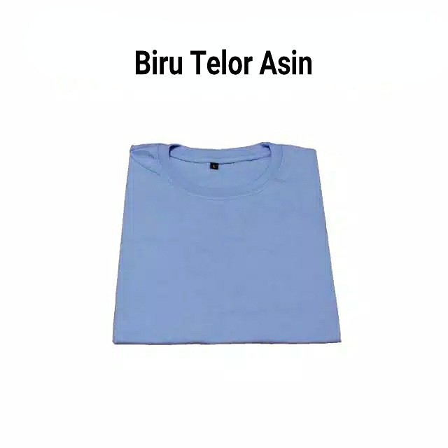 Kaos polos basic warna biru telor asin cotton combed 30s || kaos polos murah