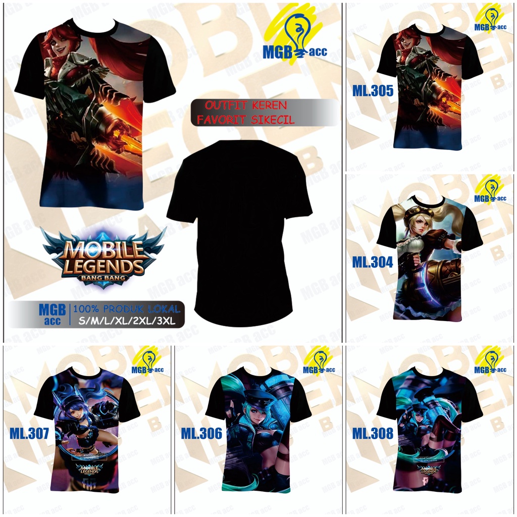 Kaos Baju Anak Atasan Laki Laki Perempuan Sublim Printing Lucu Motif Hero Mobile legend Marksman LAY