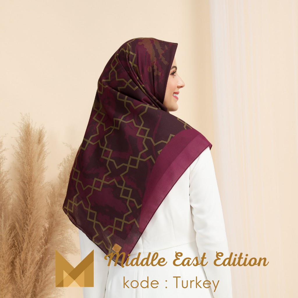 Meirista Hijab Middle East Edition Turkey | Kerudung Segi Empat Lasercut Segiempat Voal Premium Printing Motif