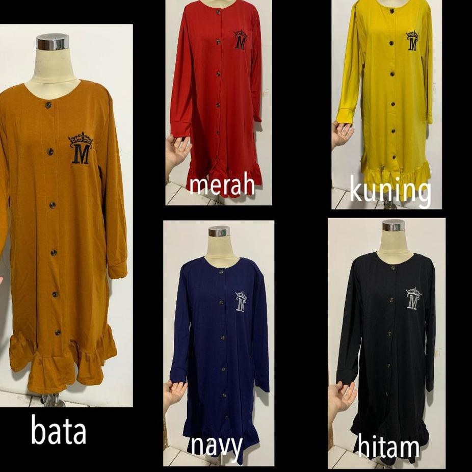 PREMIUM TUNIK MDL BABYTERRY IMPORT KAOS KANCING AKTIF MURAH MUSLIM JUMBO XXL MELAR BUSUI BORDIR POLO