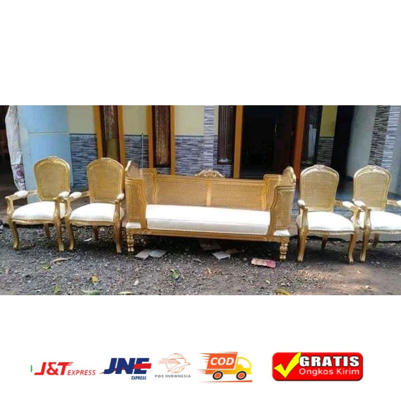 set kursi pelaminan / kursi rotan / kursi pengantin / kursi doyok / kursi pelaminan rotan