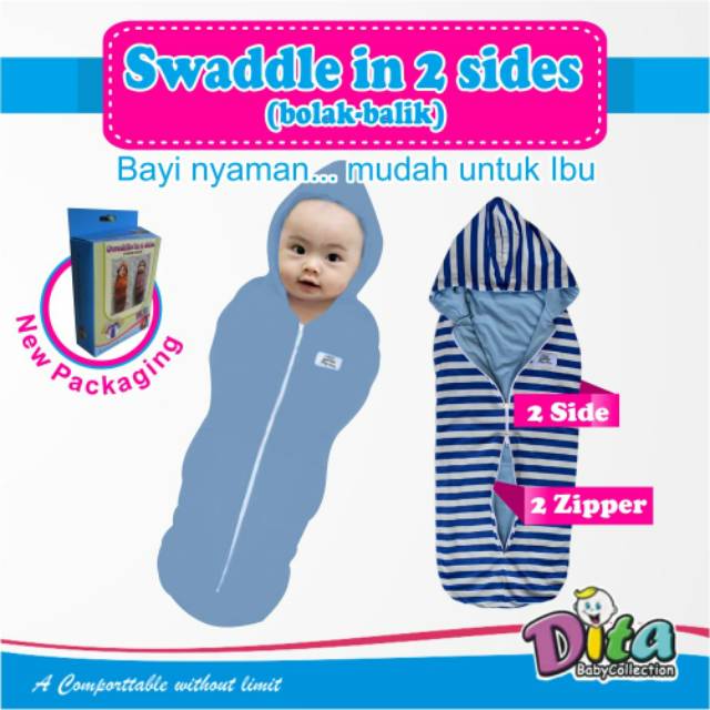 SNI DITA MOONSCARE bedong instan Bolak Balik salur DITA swaddle in 2 sides Murah Bedong instan bedung instant bedong