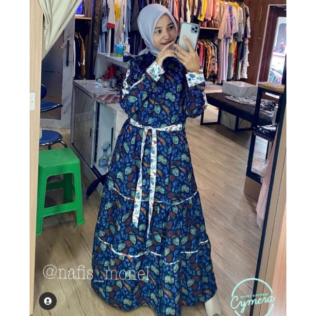 sabrina dress navy by korina dress sale korina gamis korina murah baru dan diskon