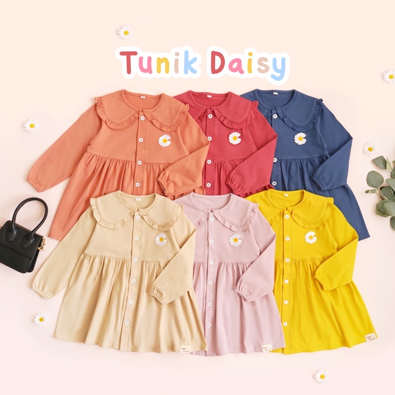 Tunik Anak Daisy / Dress Anak Lengan Panjang / Baju Anak Perempuan 1-5 Tahunk