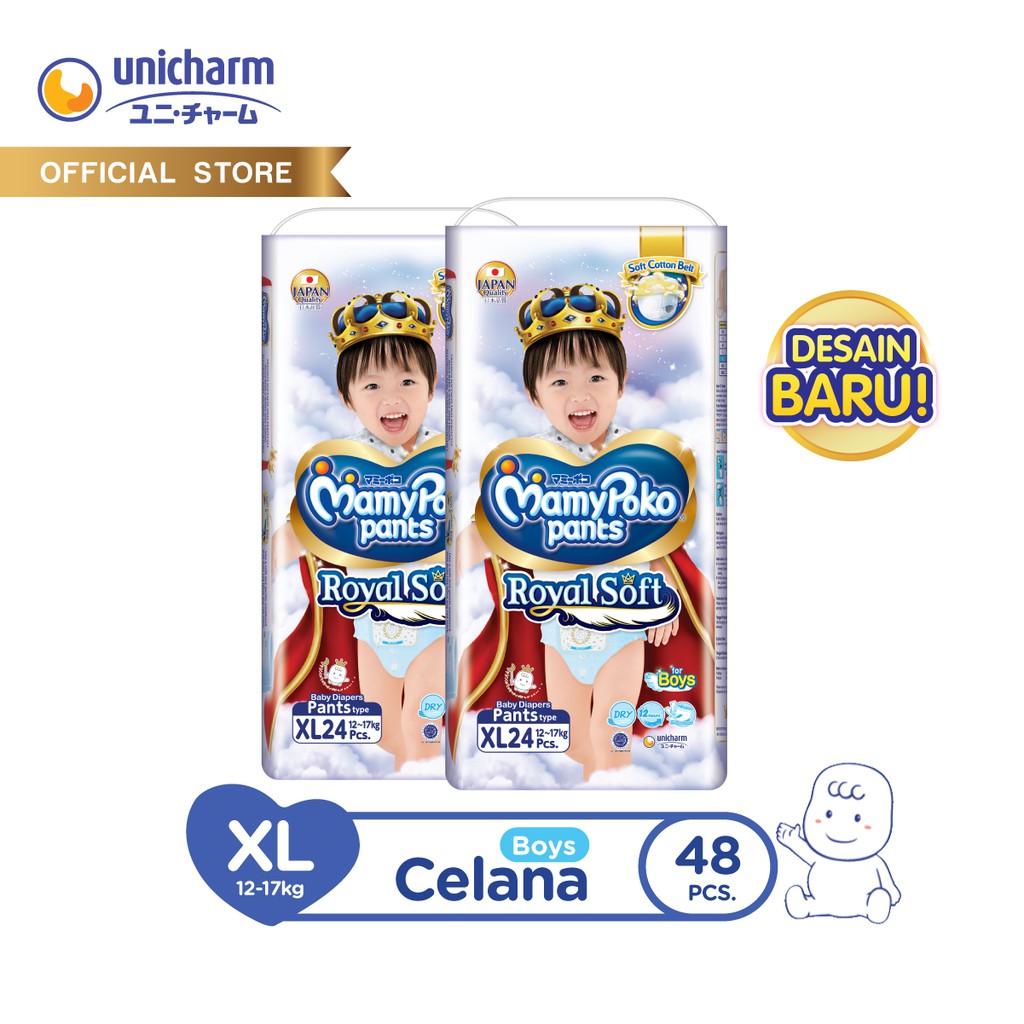 MamyPoko Pants Royal Soft - XL 24 - Boys - Popok Celana