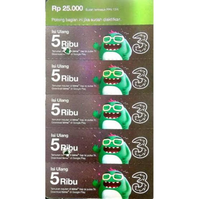 VOUCHER ZERO TRI PULSA 5K ISI 10 SN